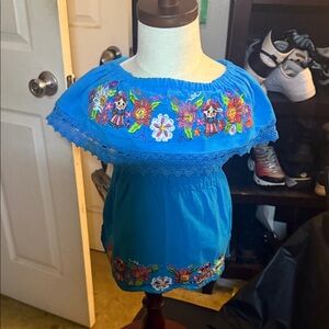 Embroidered Blue kids dress